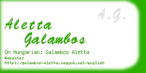 aletta galambos business card